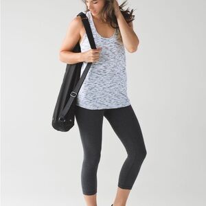 Lululemon White Tank Top and Black Leggings